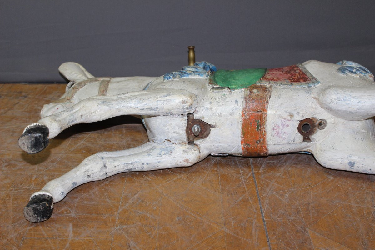 Carved Wooden Merry-go-round Donkey From The 19th Century -photo-7