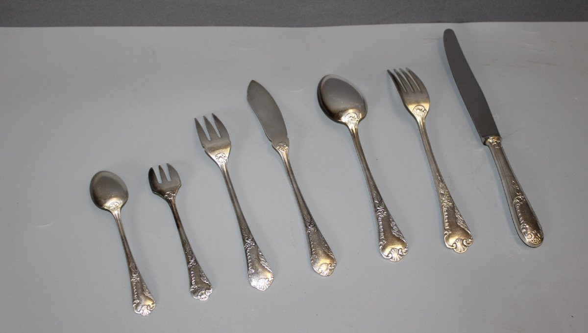 Louis XV Style Cutlery Set, 84 Pieces By François Frionnet-photo-2