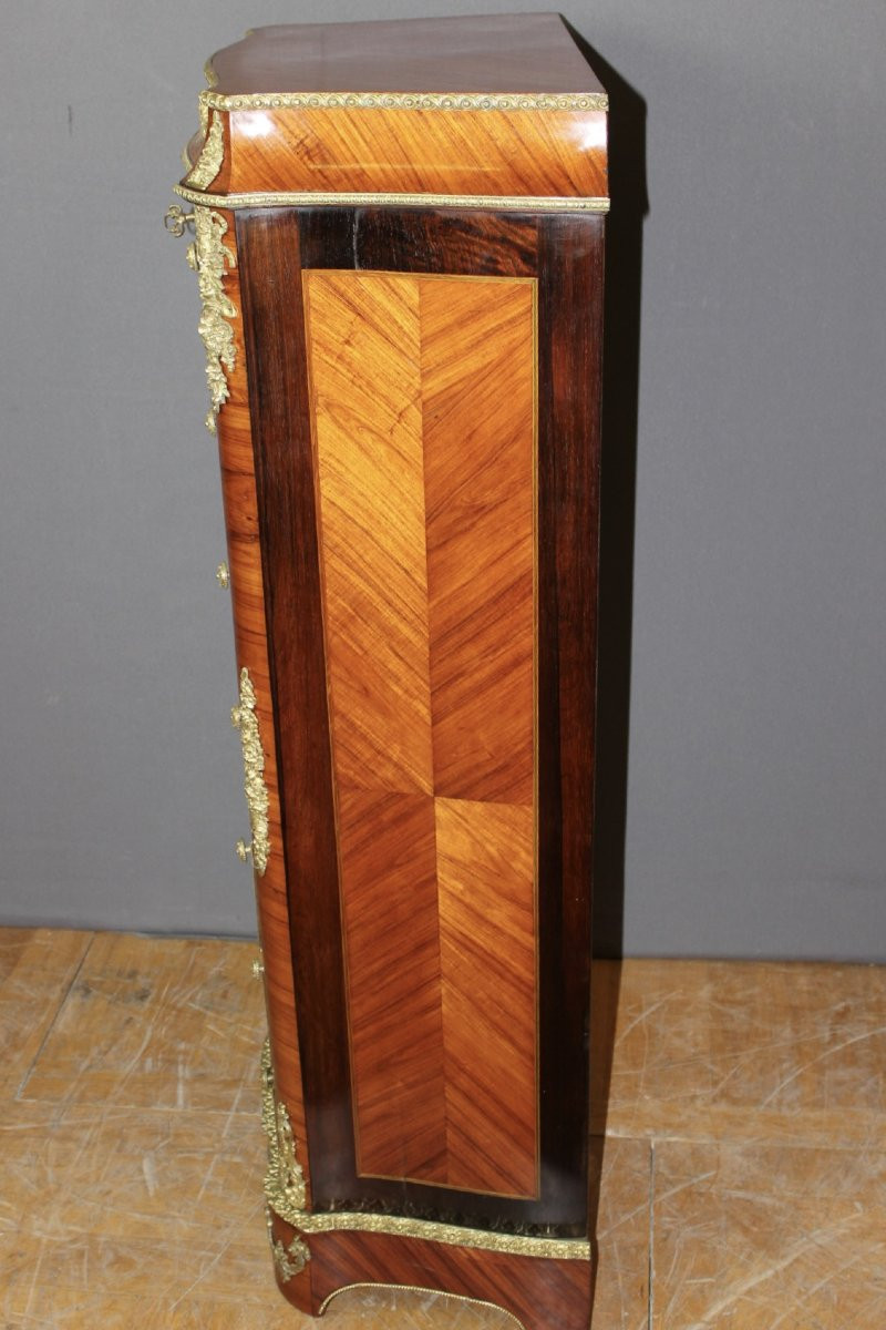 Secrétaire Napoléon III en marqueterie et bronze XIX-photo-7
