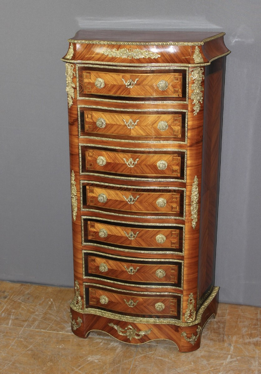Secrétaire Napoléon III en marqueterie et bronze XIX
