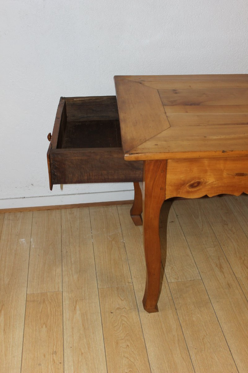 Table de ferme de style Louis XV en Merisier XIX-photo-3