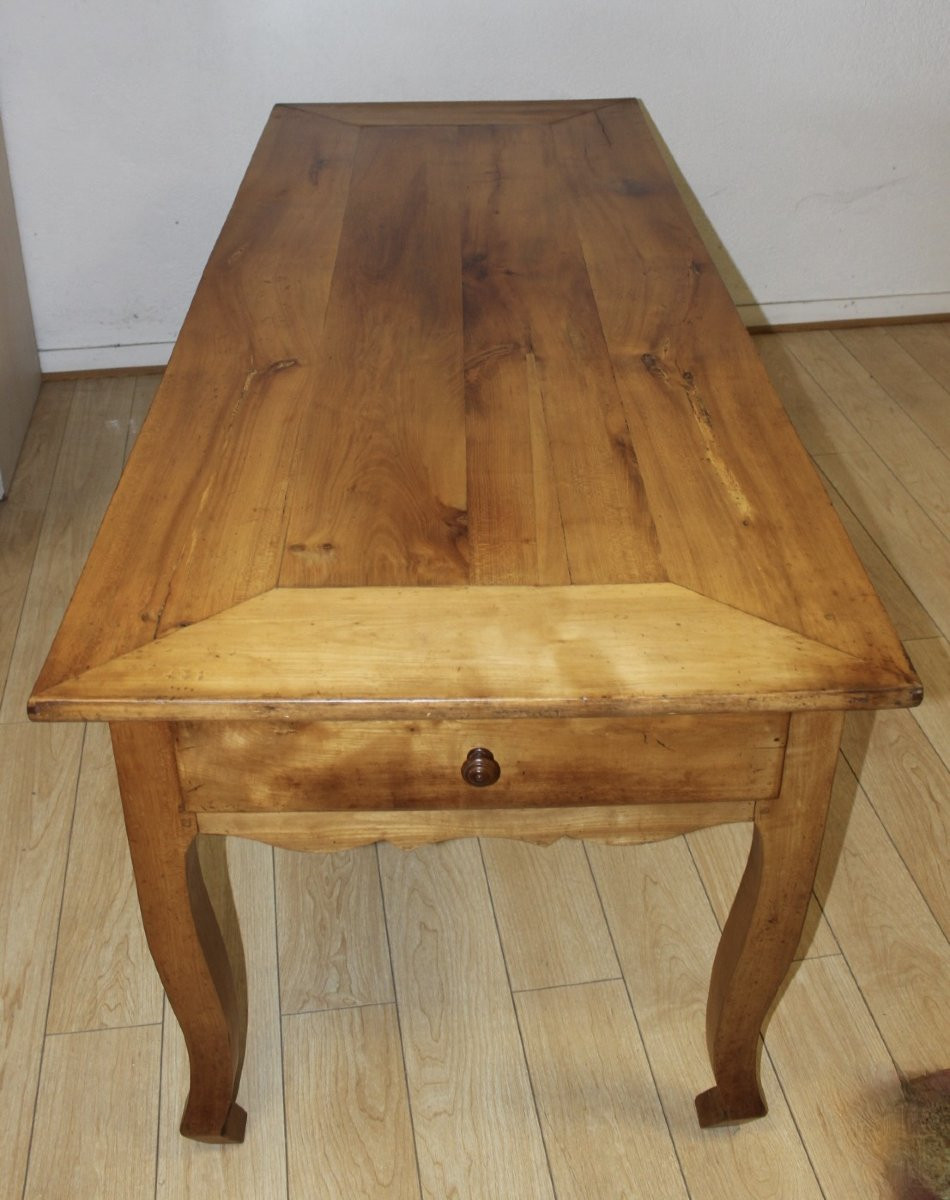 Table de ferme de style Louis XV en Merisier XIX-photo-3