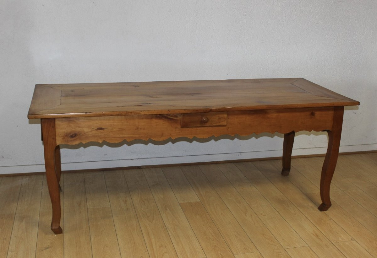 Table de ferme de style Louis XV en Merisier XIX-photo-8