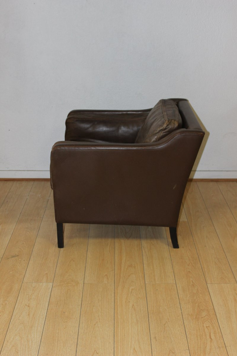 Paire de fauteuils en cuir par Borge Mogensen vers 1970-photo-2