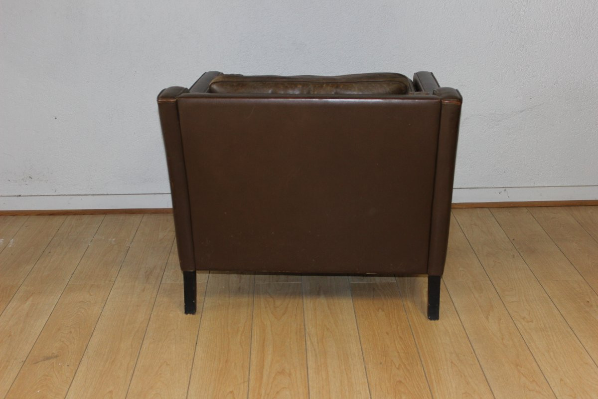 Paire de fauteuils en cuir par Borge Mogensen vers 1970-photo-3