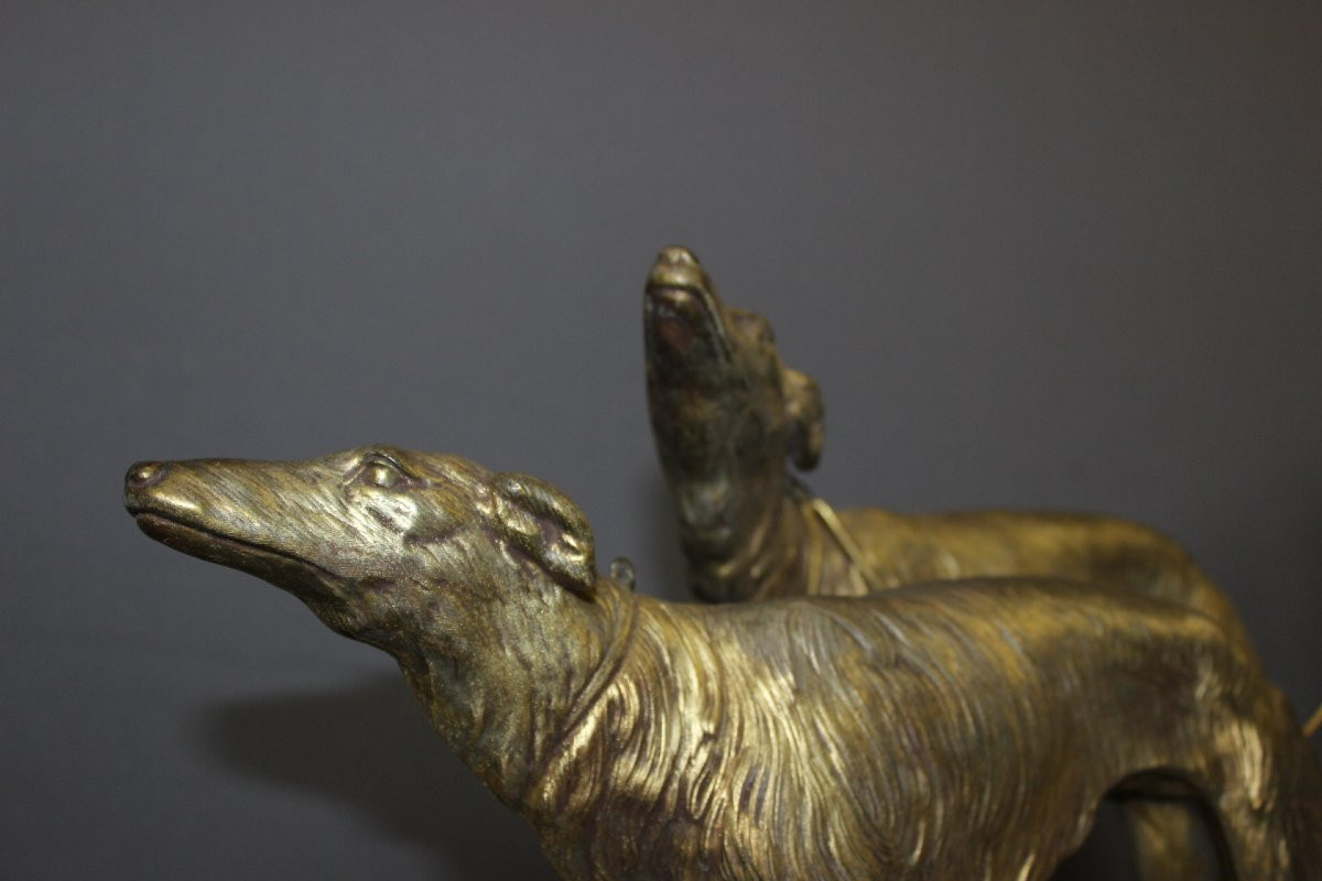 Chryséléphantine , Femme aux Lévriers  Par Georges Gori vers 1925-photo-4