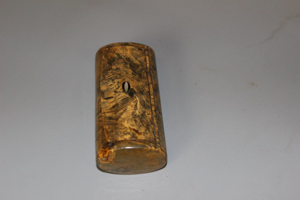 Burr Walnut And Horn Snuffbox Circa 1880-photo-3
