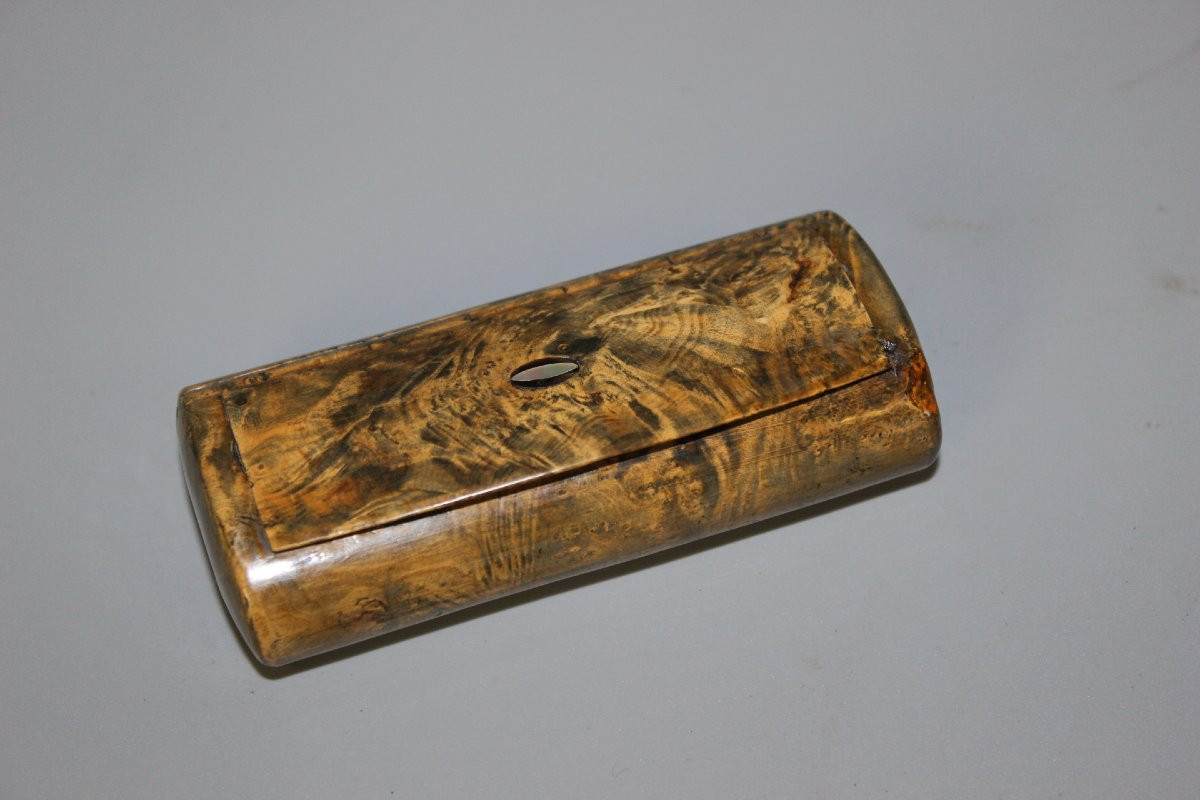 Burr Walnut And Horn Snuffbox Circa 1880-photo-3