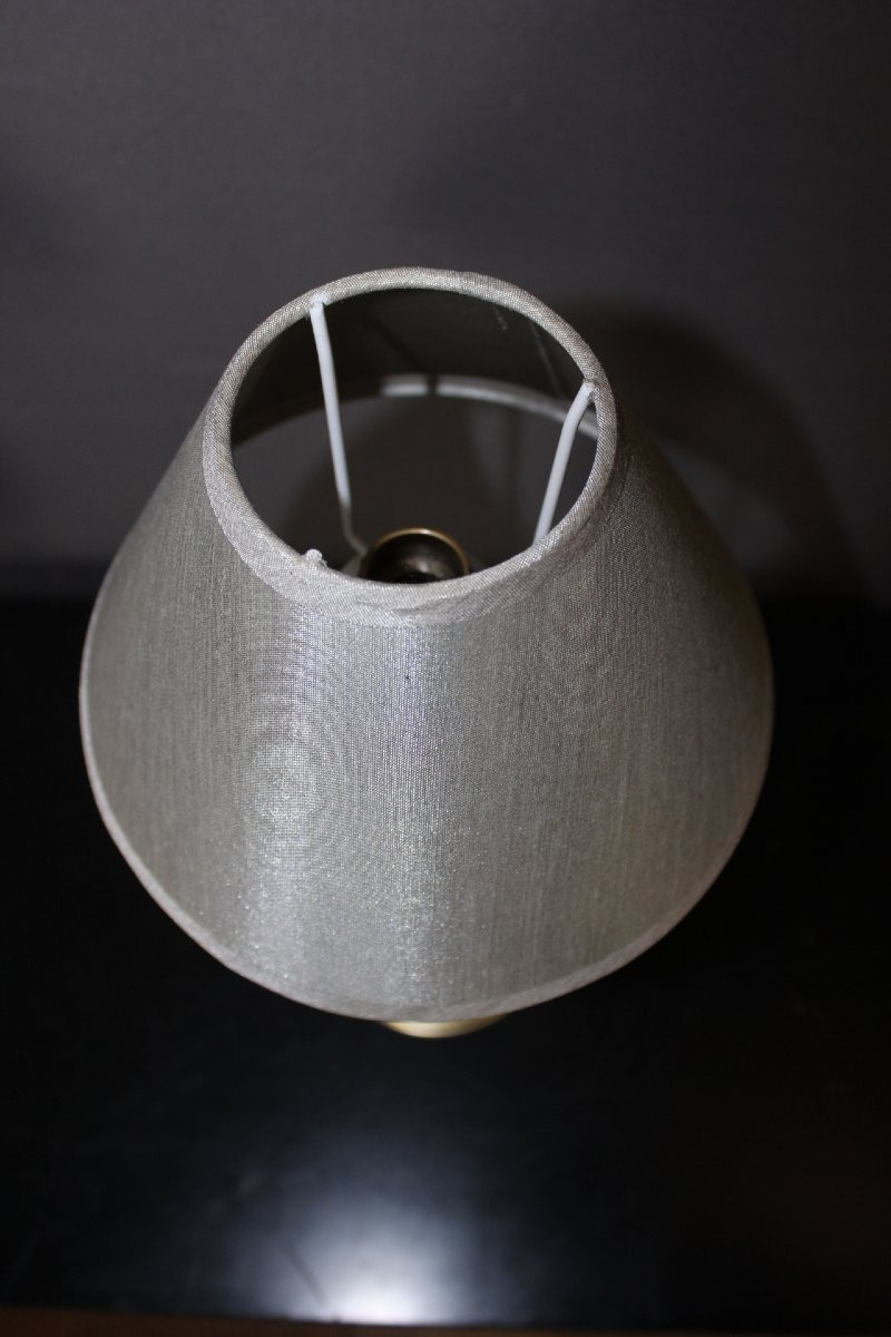 Paire de bougeoirs en bronze  montées en lampe vers 1880-photo-5