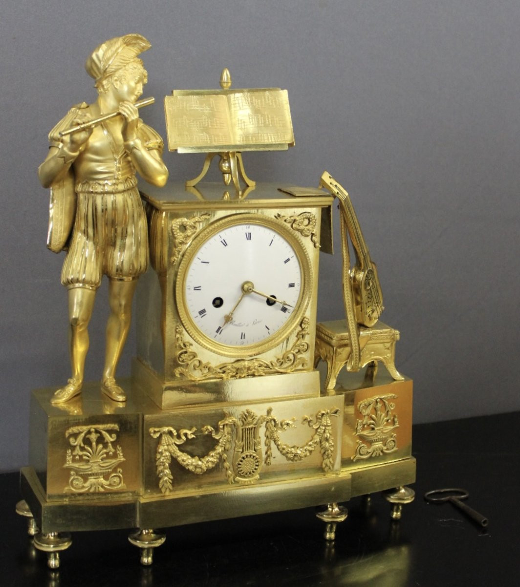 Charles X Period Gilt Bronze Troubadour Clock-photo-2