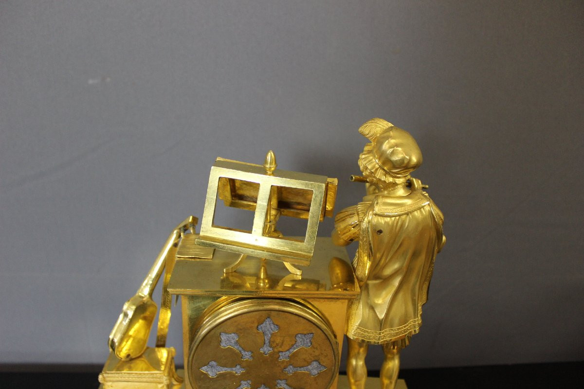 Charles X Period Gilt Bronze Troubadour Clock-photo-4
