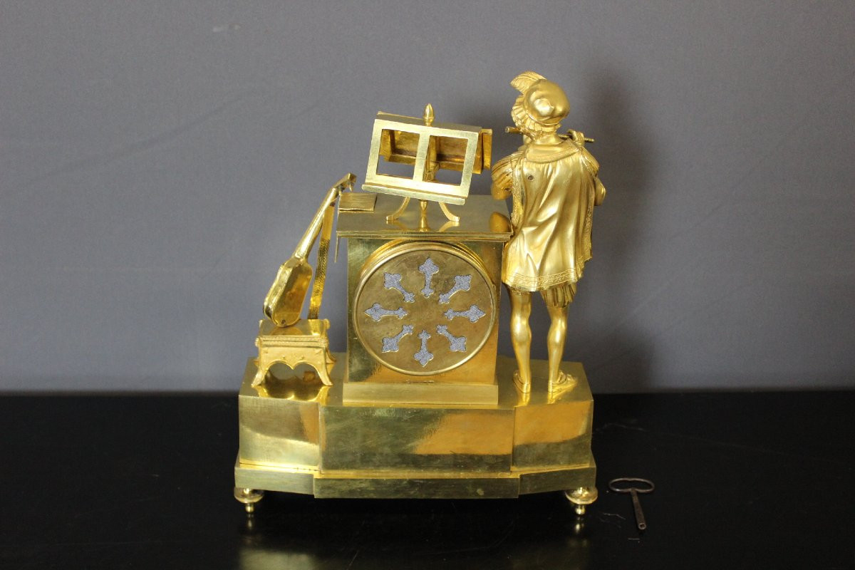 Charles X Period Gilt Bronze Troubadour Clock-photo-5