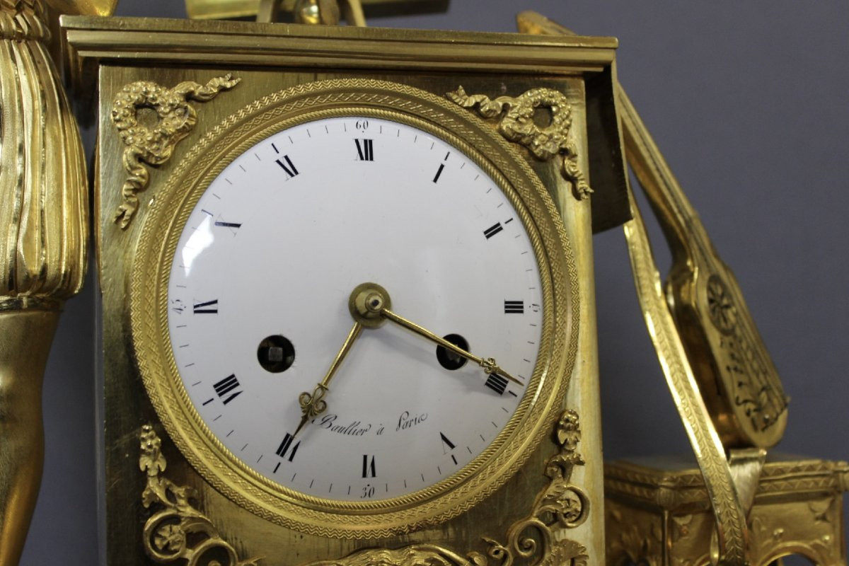 Charles X Period Gilt Bronze Troubadour Clock-photo-8