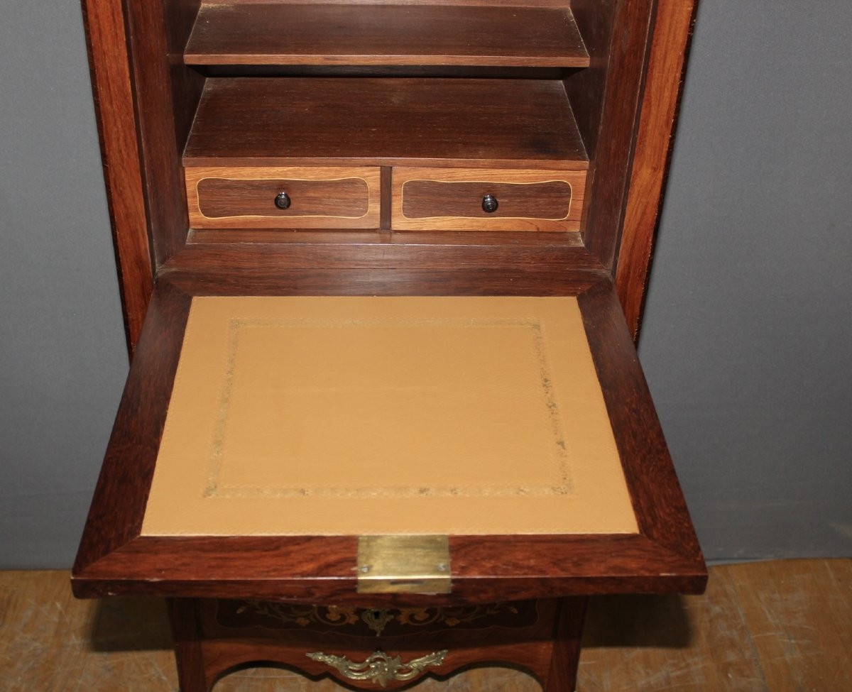 Louis XV Style Secretary Stamped A. Monin, Late 19th Century -photo-4