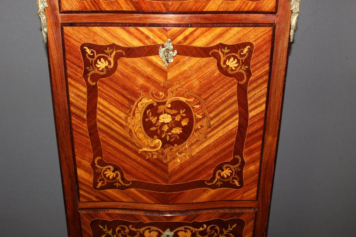 Louis XV Style Secretary Stamped A. Monin, Late 19th Century -photo-5