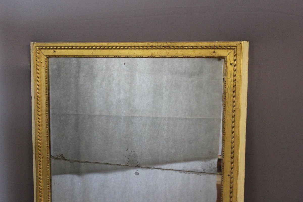 Important Miroir au mercure Louis XVI de boiserie début XIX-photo-2
