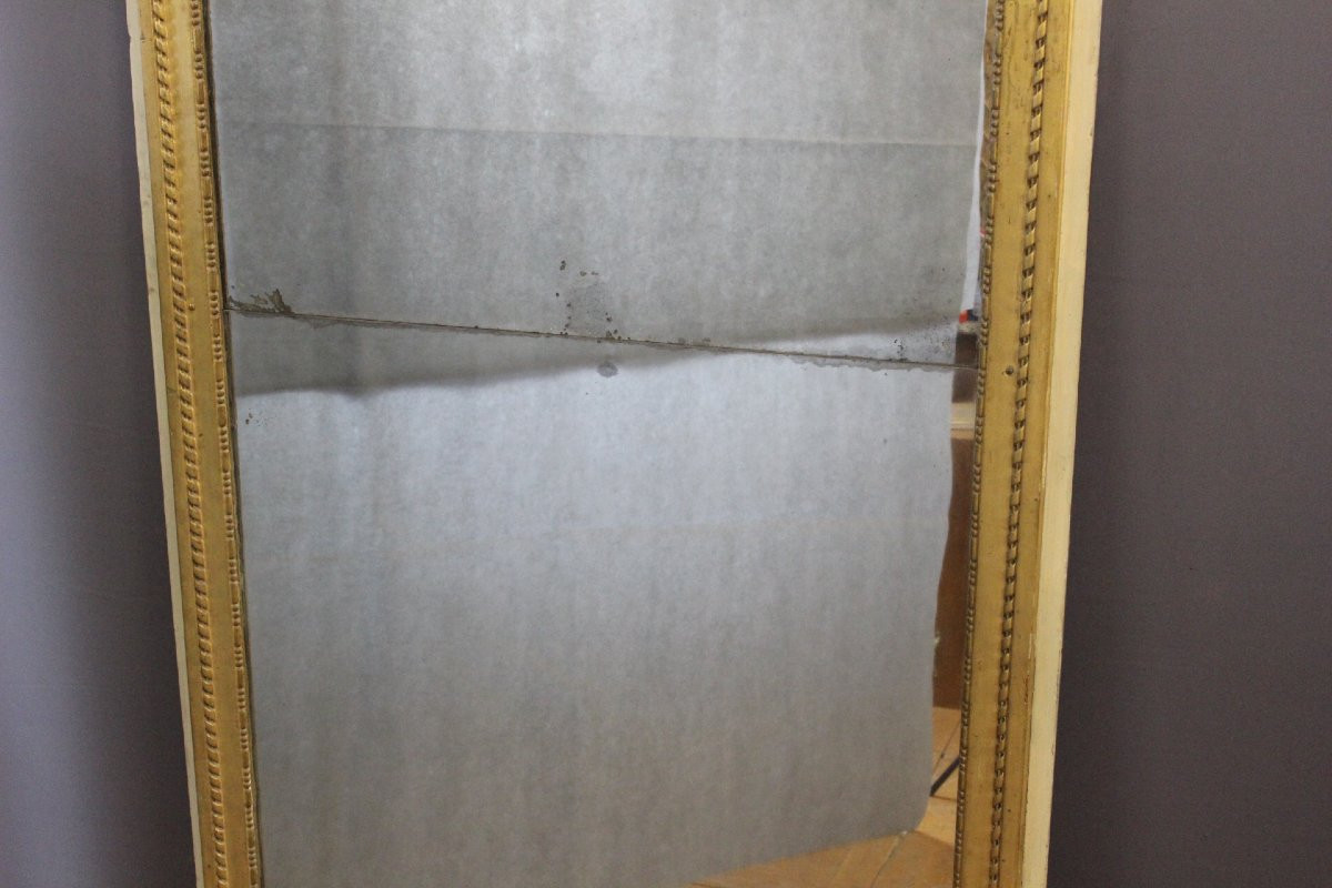 Important Miroir au mercure Louis XVI de boiserie début XIX-photo-3