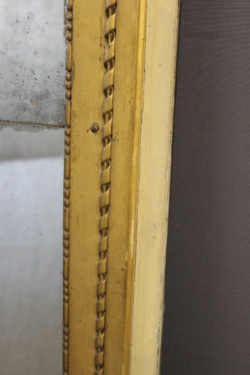 Important Miroir au mercure Louis XVI de boiserie début XIX-photo-1