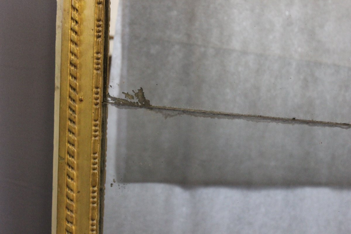 Important Miroir au mercure Louis XVI de boiserie début XIX-photo-3