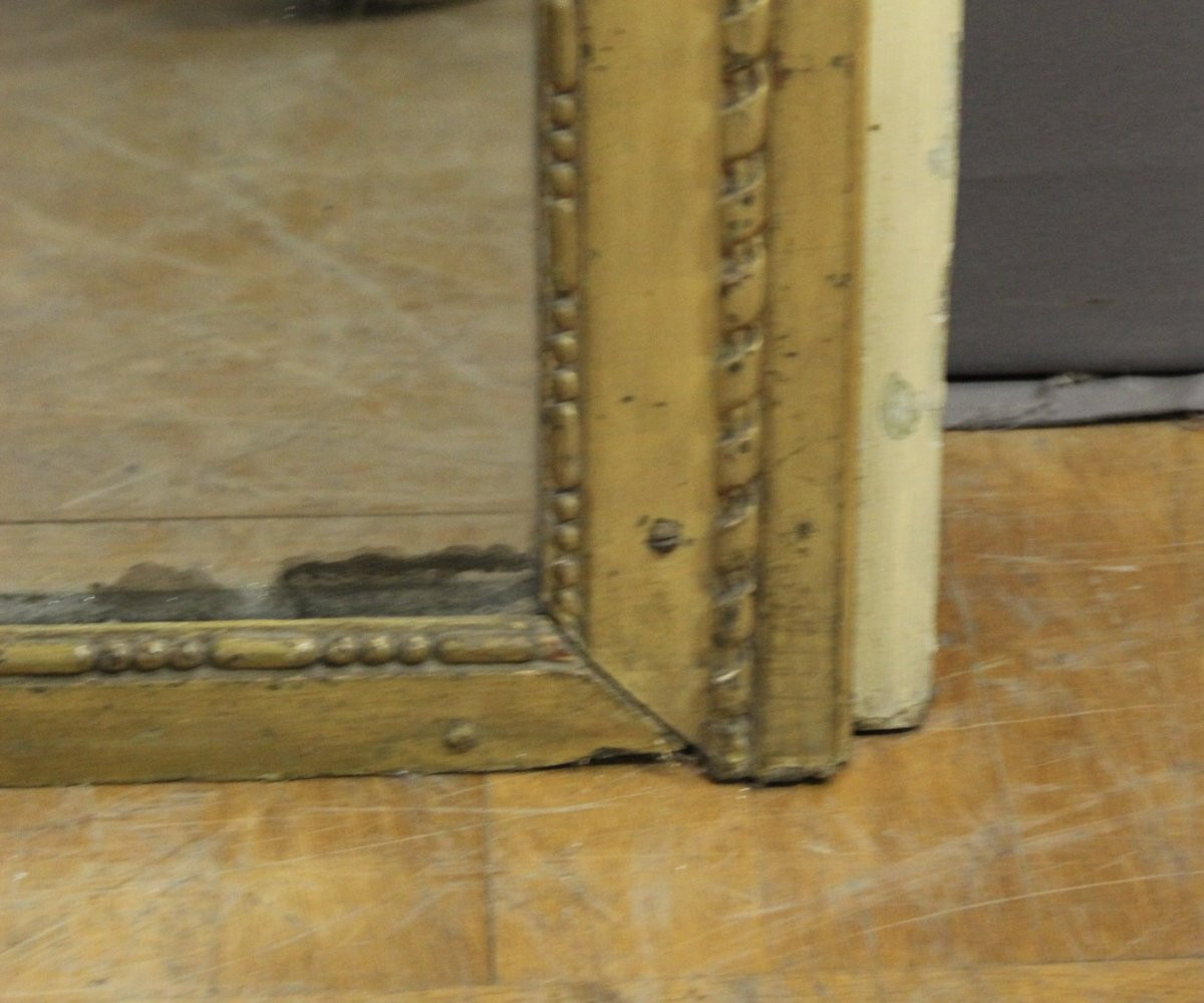 Important Miroir au mercure Louis XVI de boiserie début XIX-photo-4