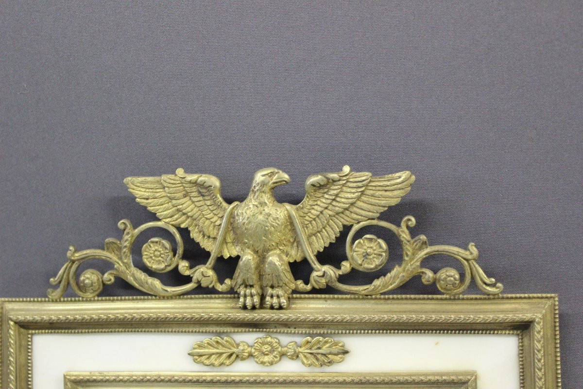 Miroir Empire en bronze et marbre début XIX-photo-3