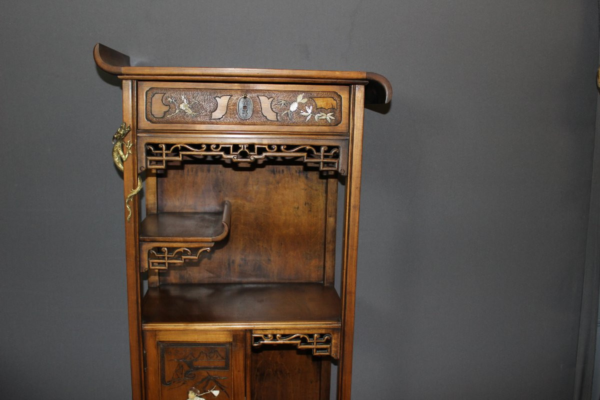 Cabinet japonais signé Bastet à Lyon vers 1900-photo-3