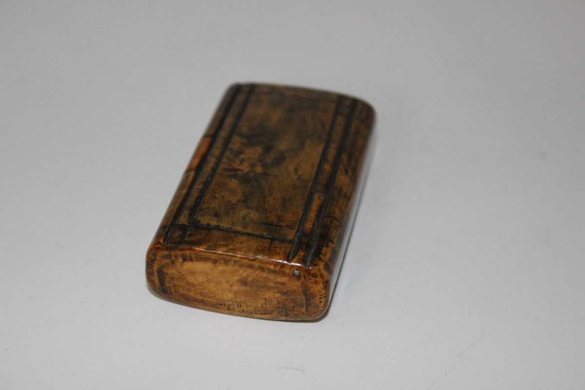 Snuffbox In Ash Burl With A Mechanism, Circa 1900-photo-4