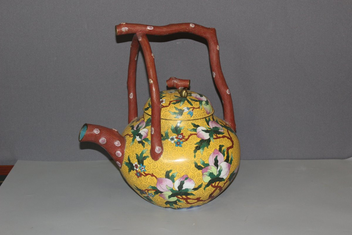 Important Cloisonné Teapot, China, 20th Century -photo-8