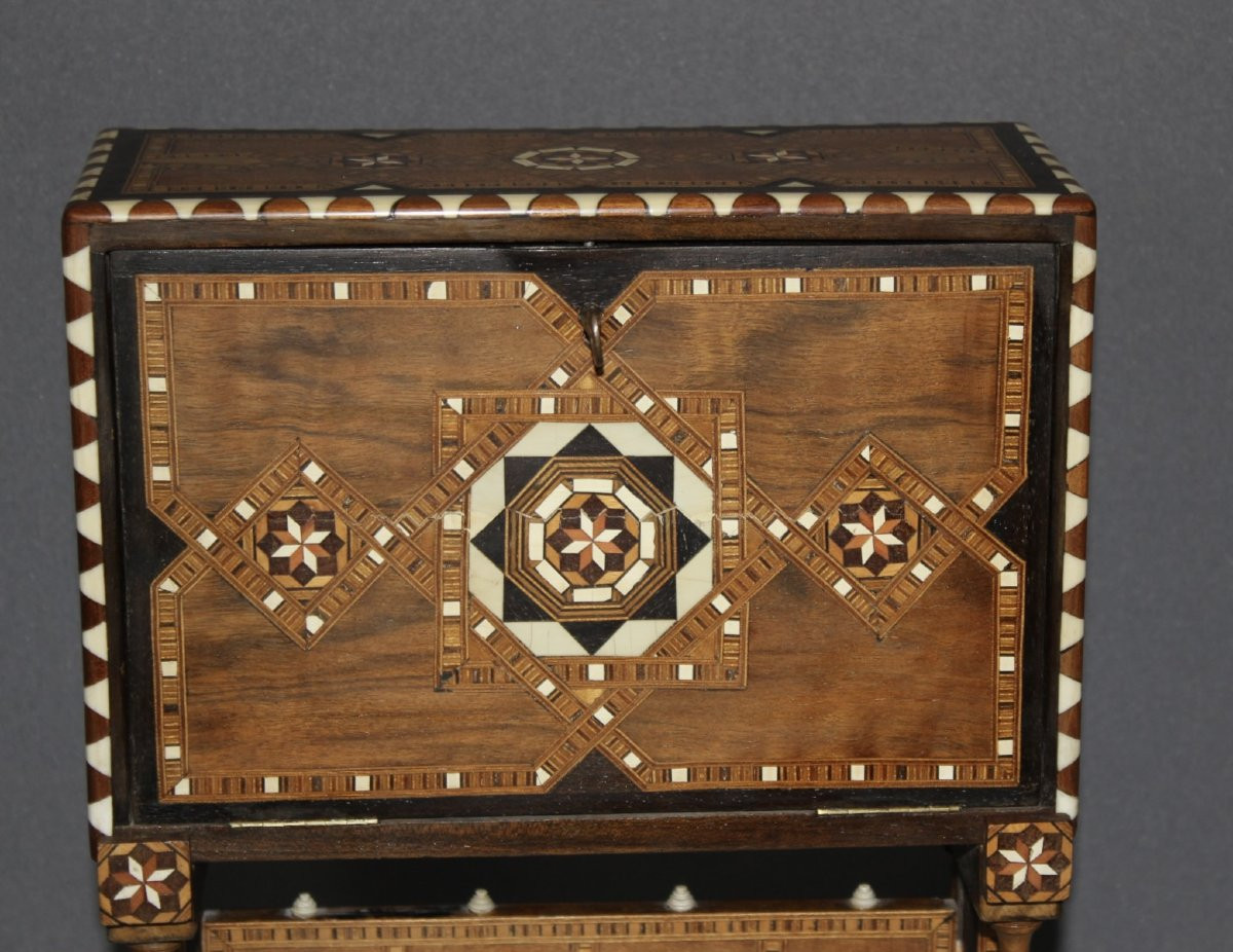 Syrian Marquetry Cabinet Circa 1900-photo-3