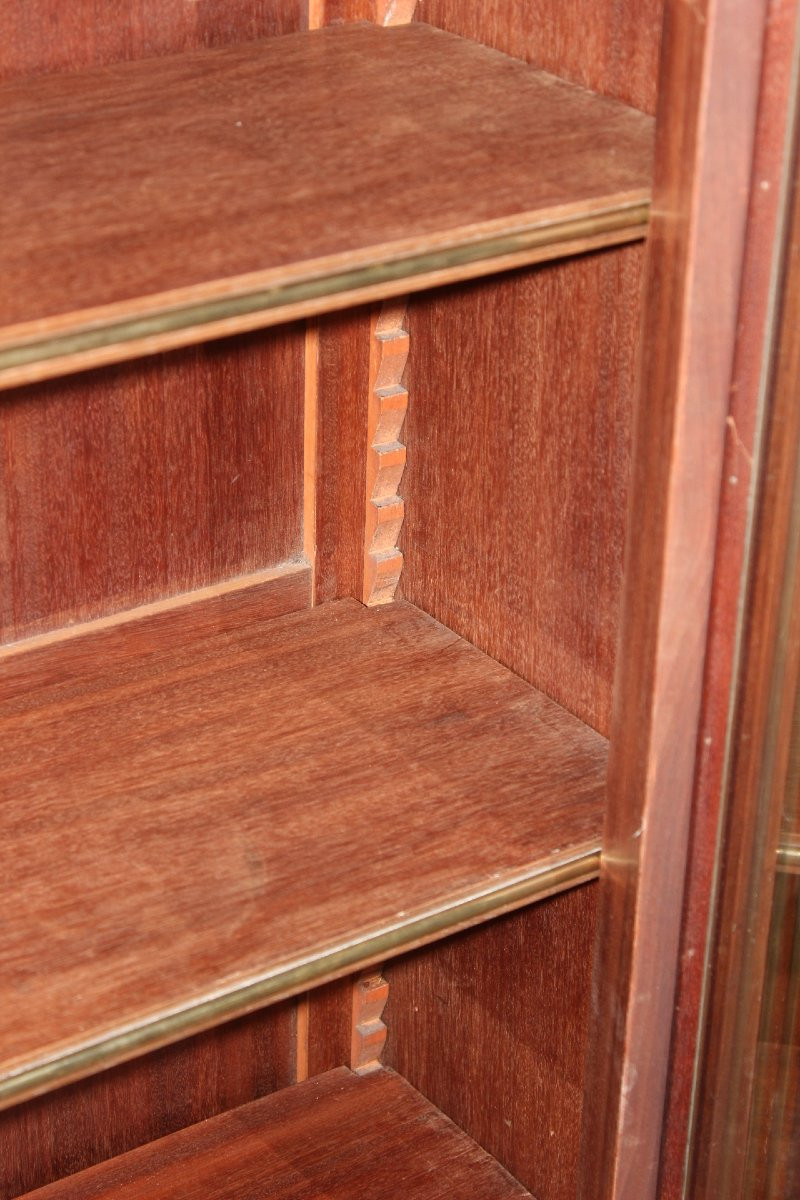 Louis XVI Style Walnut Display Cabinet, 19th Century-photo-8