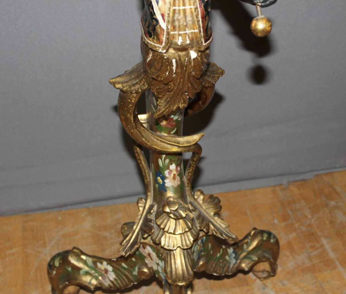 Venetian Side Table In Carved And Painted Wood, Italy, 19th Century -photo-2