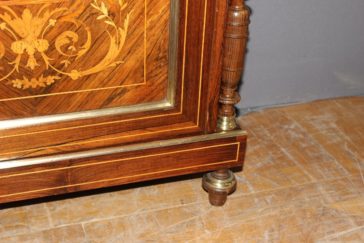 Napoleon III Support Buffet In 19th Century Marquetry-photo-5