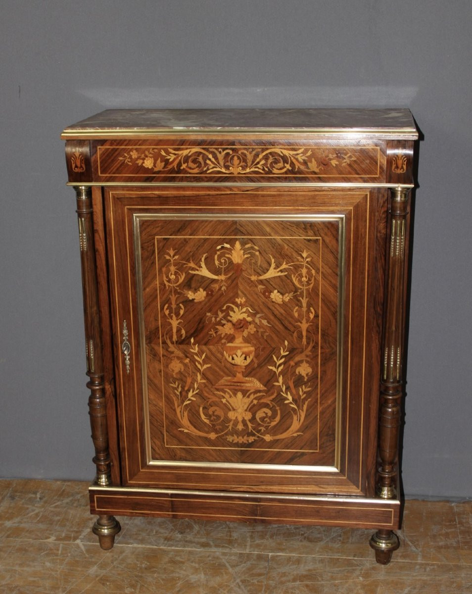 Napoleon III Support Buffet In 19th Century Marquetry-photo-7
