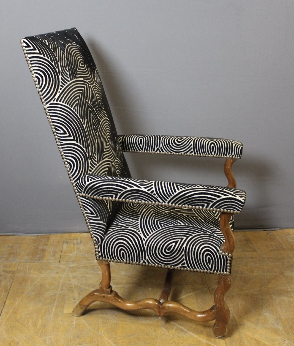 Fauteuil Louis XIV en noyer XVIII-photo-2