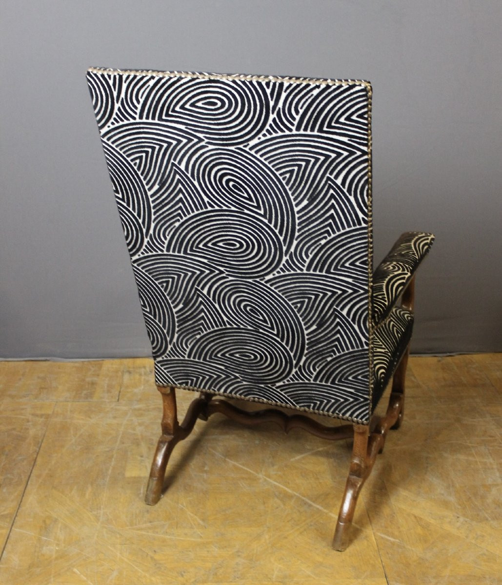 Fauteuil Louis XIV en noyer XVIII-photo-3