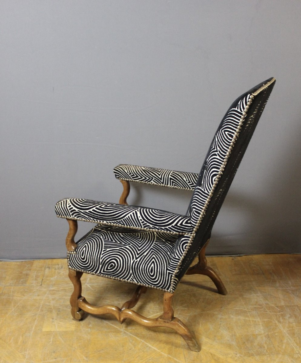 Fauteuil Louis XIV en noyer XVIII-photo-4
