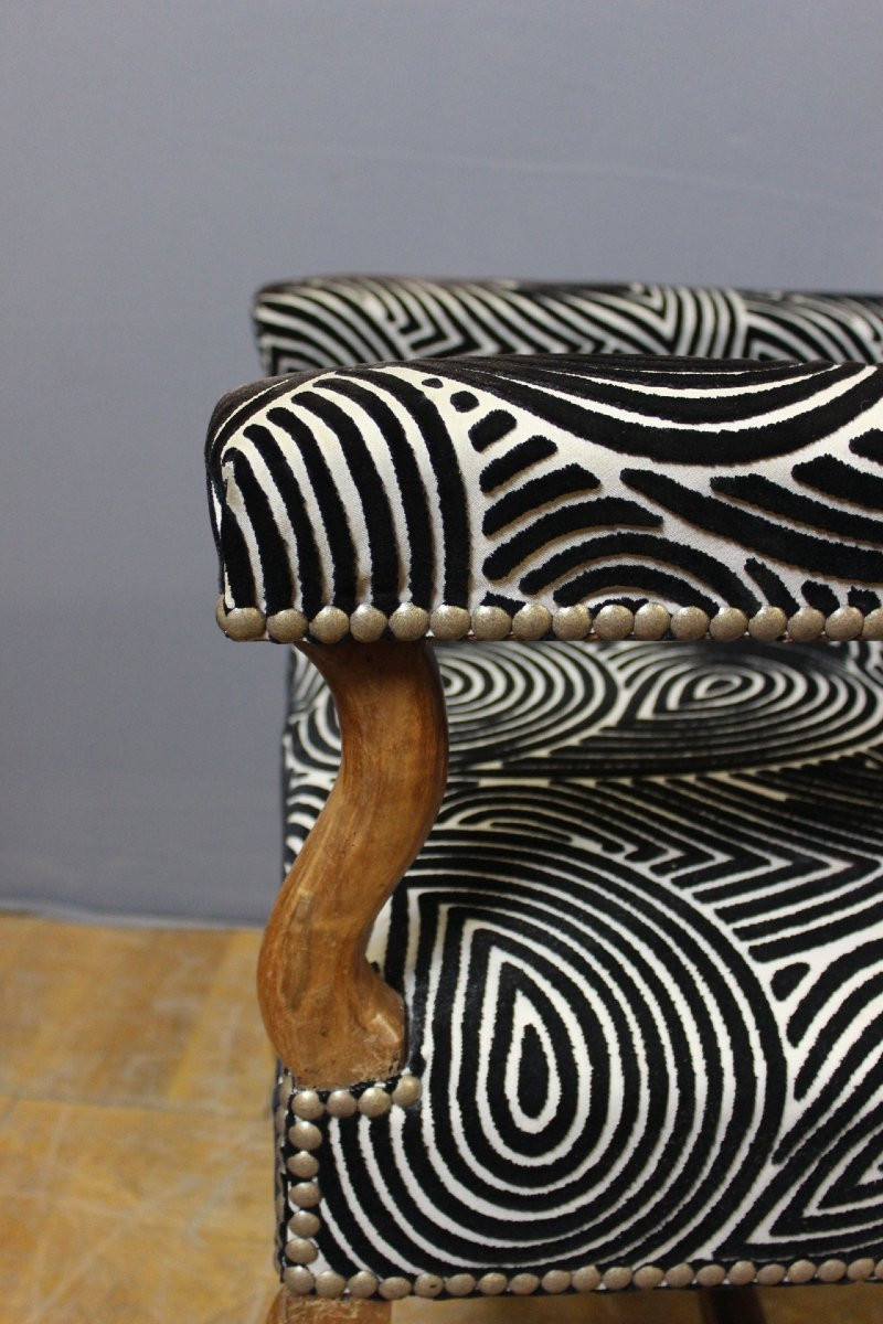 Fauteuil Louis XIV en noyer XVIII-photo-2