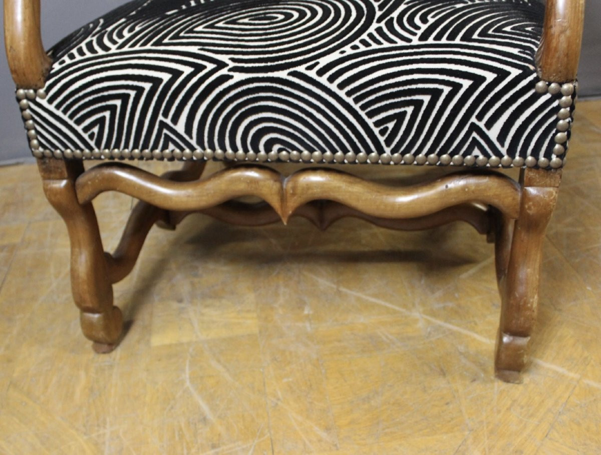 Fauteuil Louis XIV en noyer XVIII-photo-4