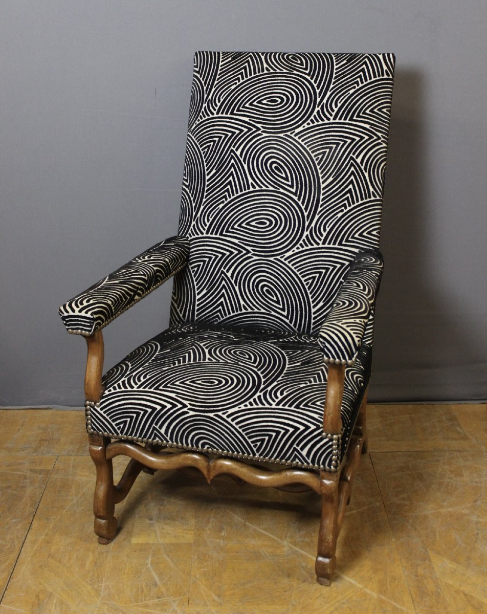 Fauteuil Louis XIV en noyer XVIII-photo-6