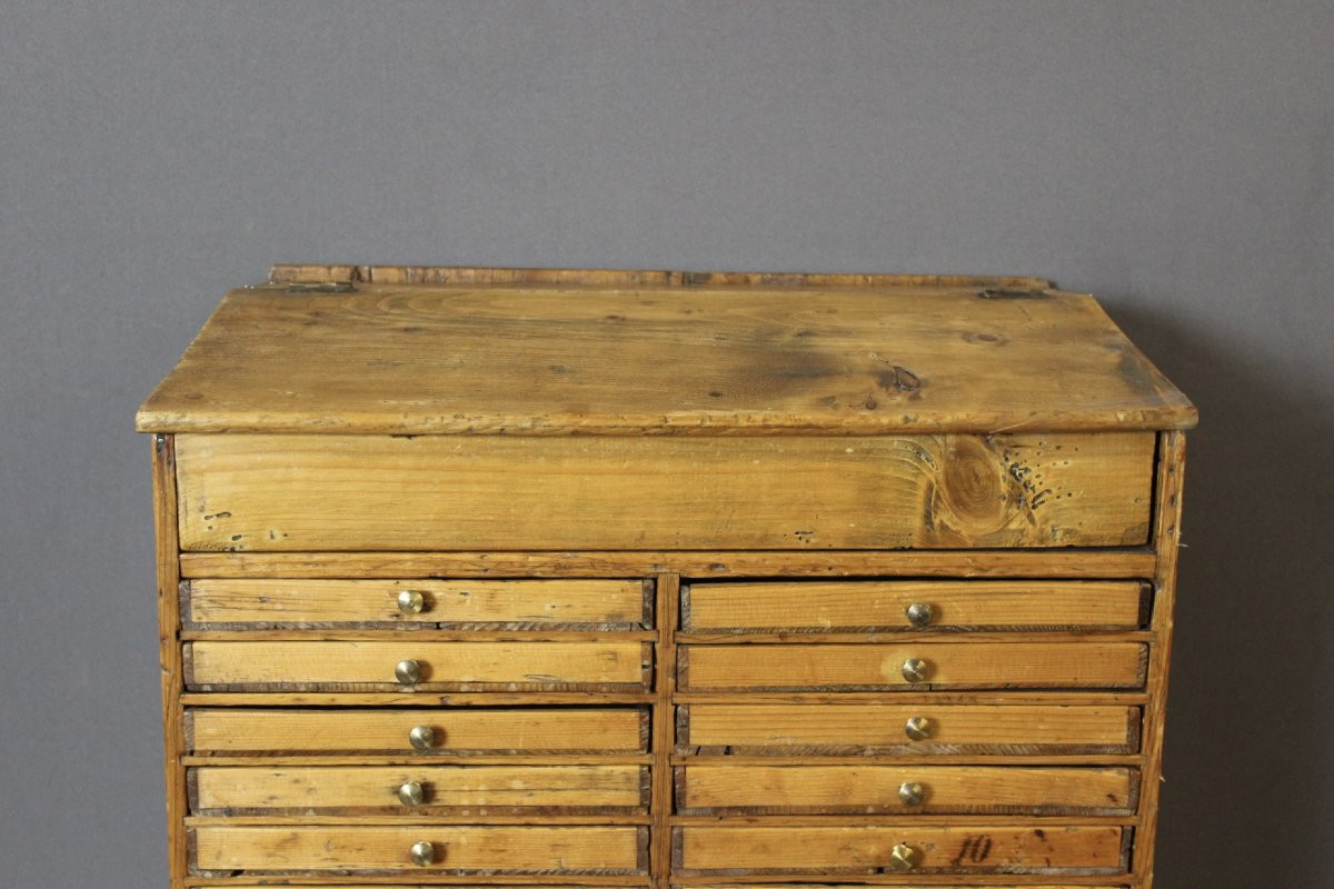 Chest Of Drawers, Watchmaker's Layette In Fir-photo-1