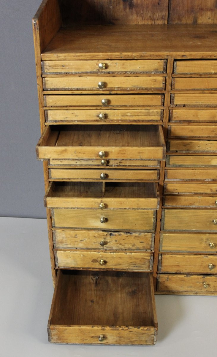 Chest Of Drawers, Watchmaker's Layette In Fir-photo-2
