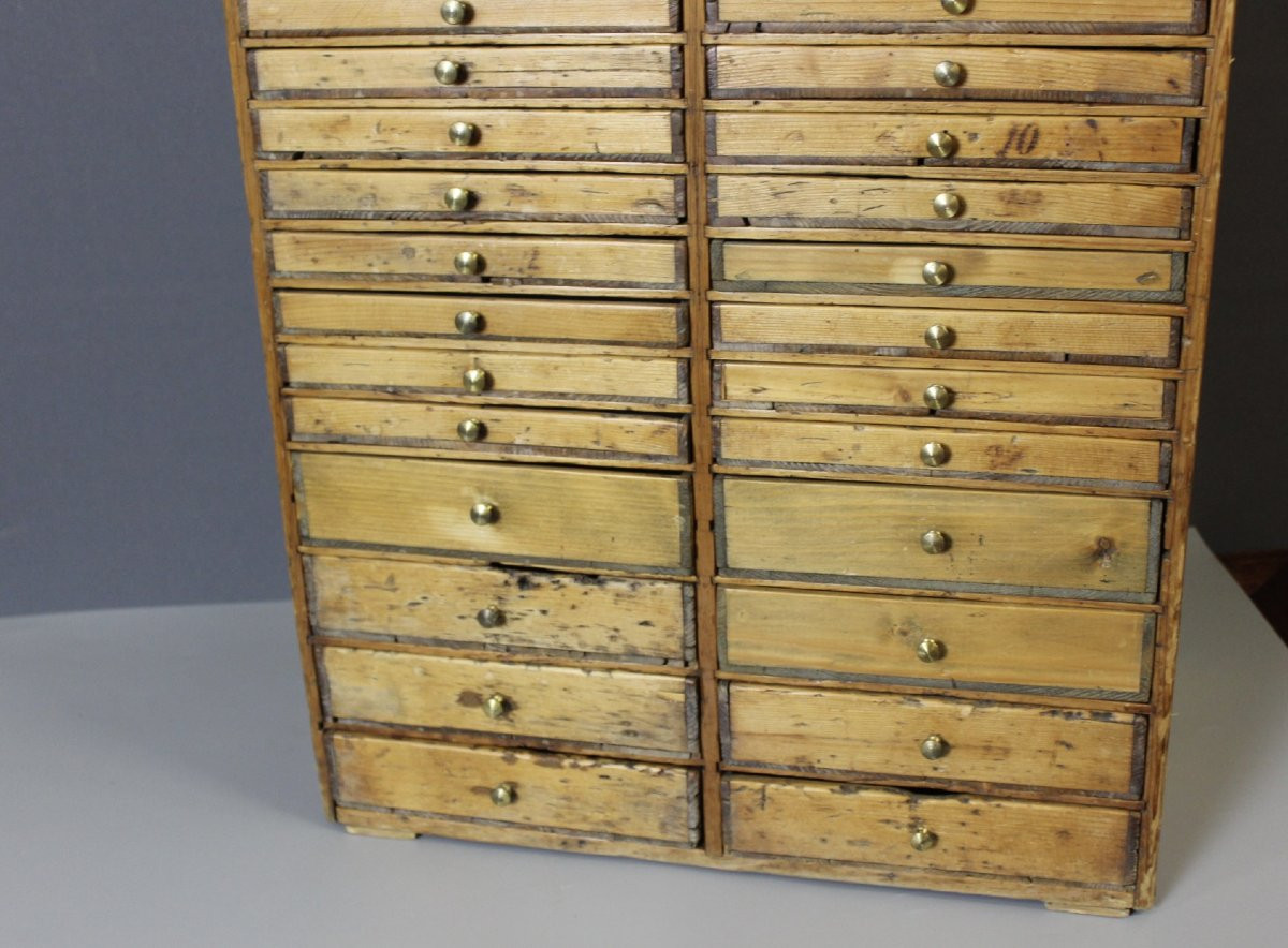 Chest Of Drawers, Watchmaker's Layette In Fir-photo-6