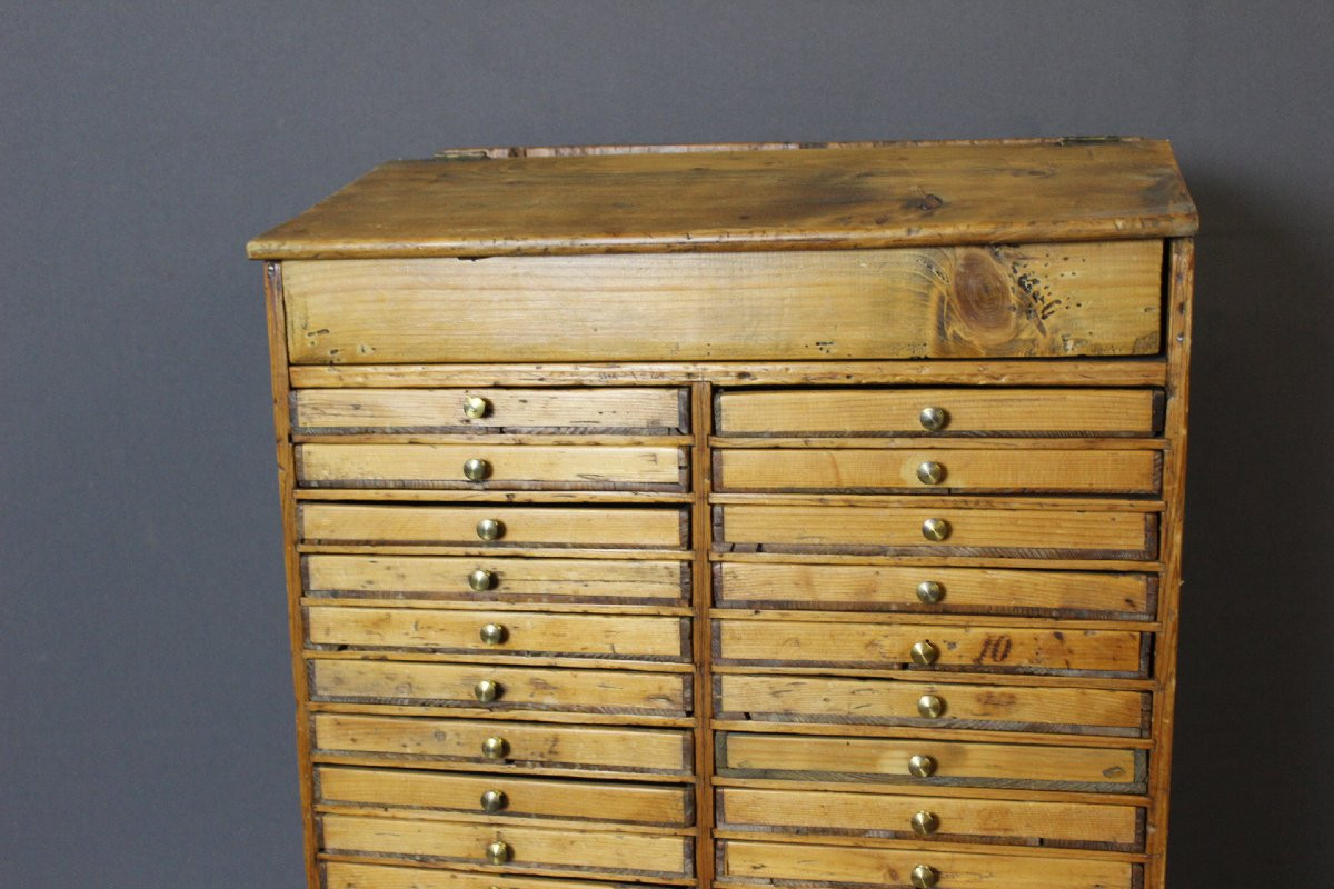Chest Of Drawers, Watchmaker's Layette In Fir-photo-7