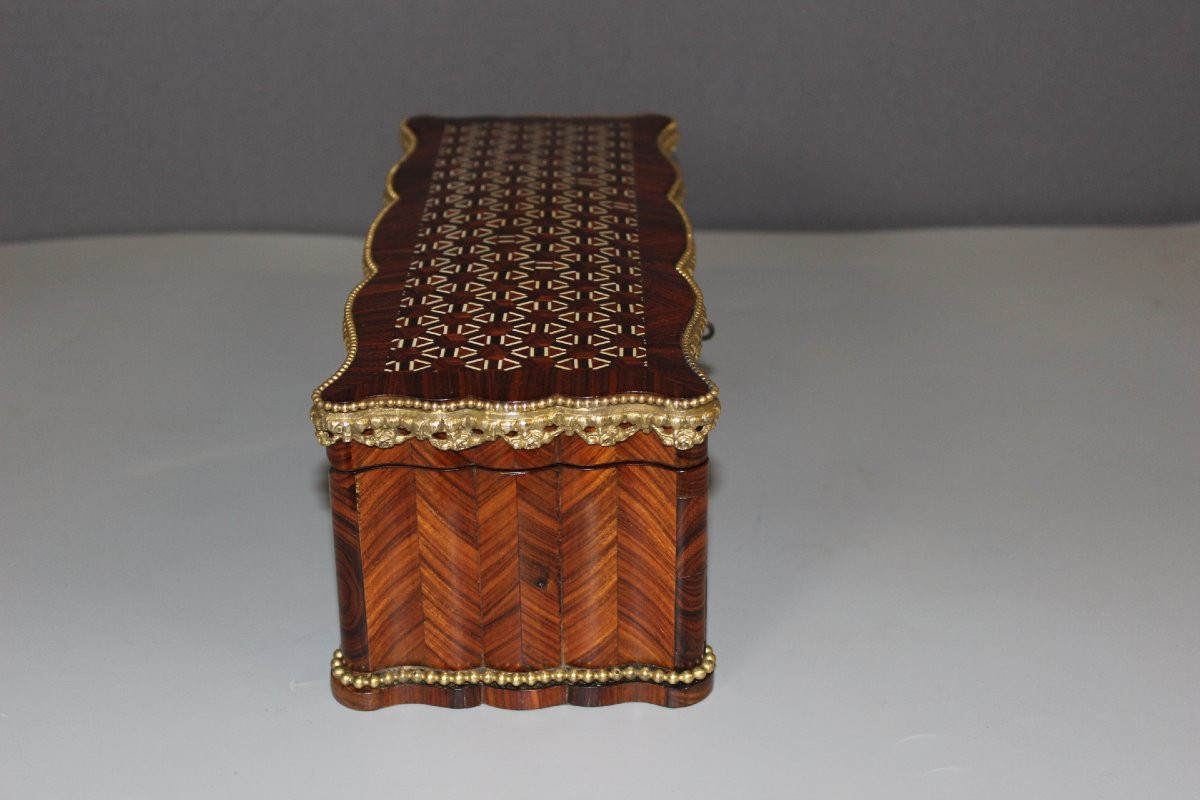 Coffret Napoléon III en palissandre et bronze vers 1880-photo-3