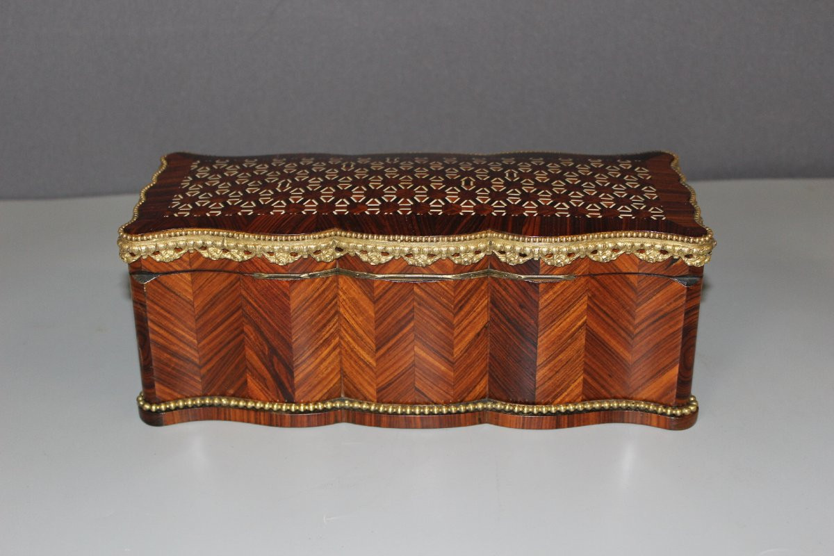 Coffret Napoléon III en palissandre et bronze vers 1880-photo-4