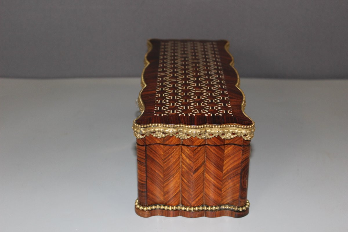 Coffret Napoléon III en palissandre et bronze vers 1880-photo-1