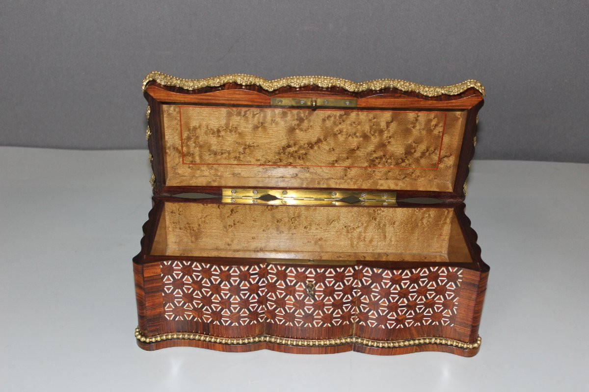 Coffret Napoléon III en palissandre et bronze vers 1880-photo-2