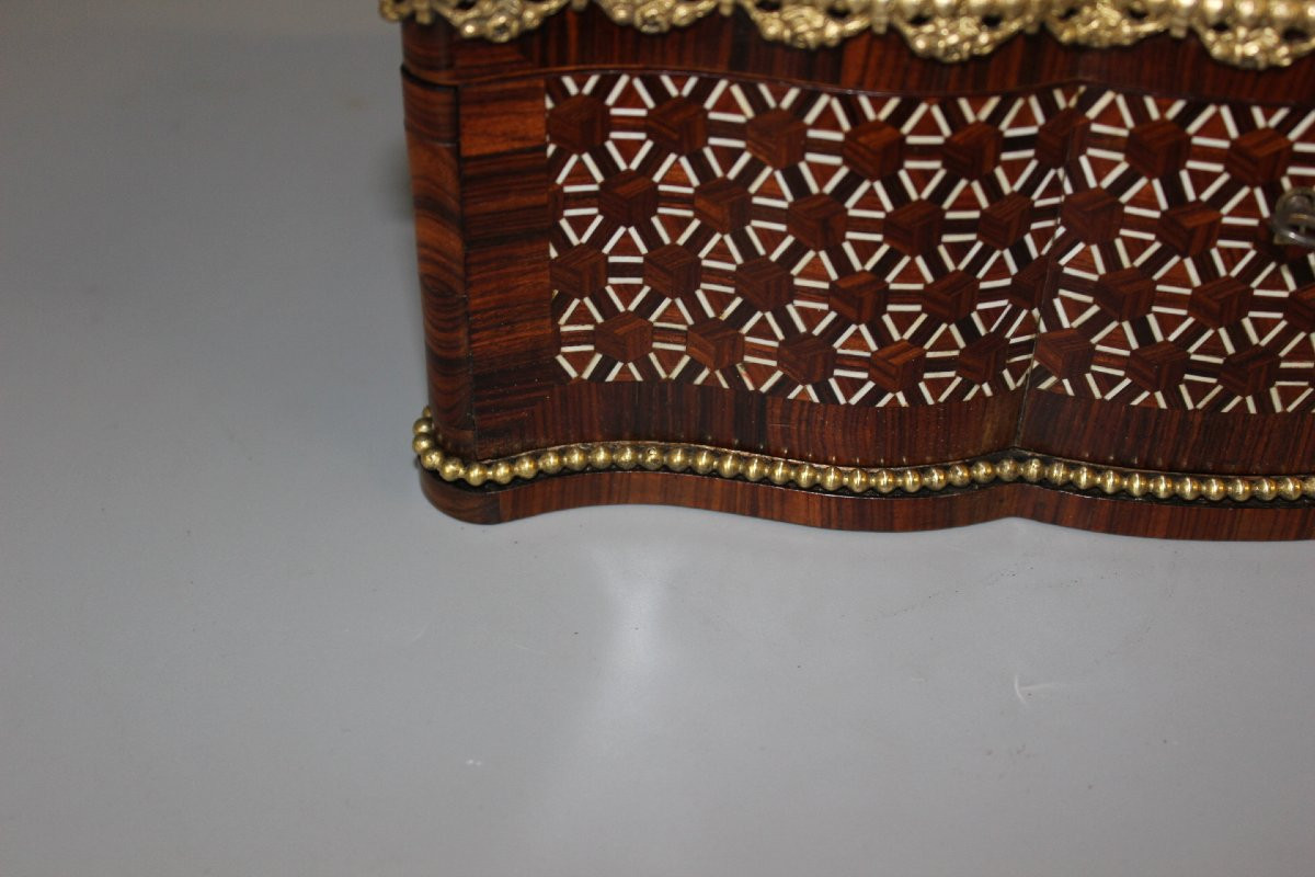 Coffret Napoléon III en palissandre et bronze vers 1880-photo-5