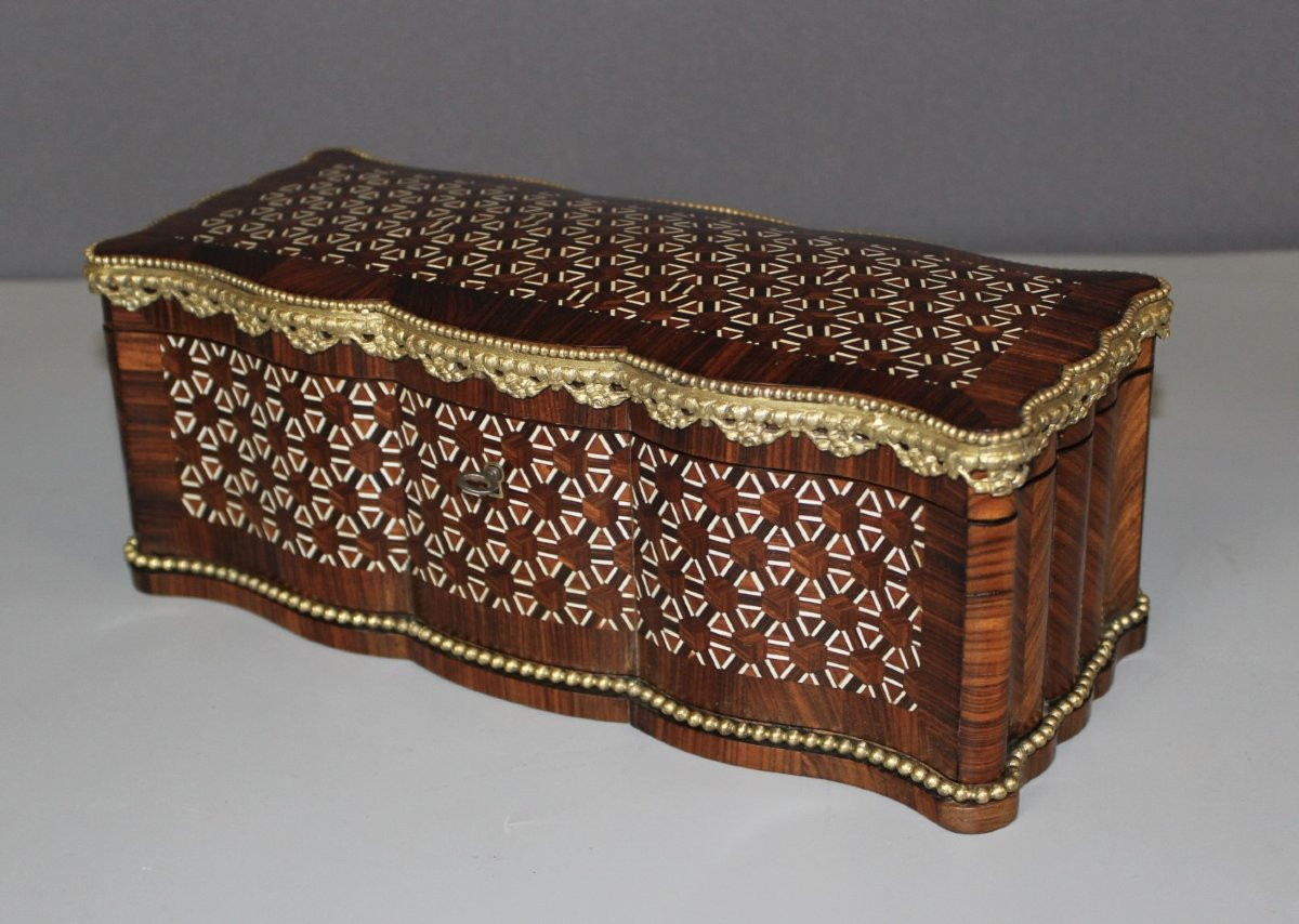 Coffret Napoléon III en palissandre et bronze vers 1880-photo-6