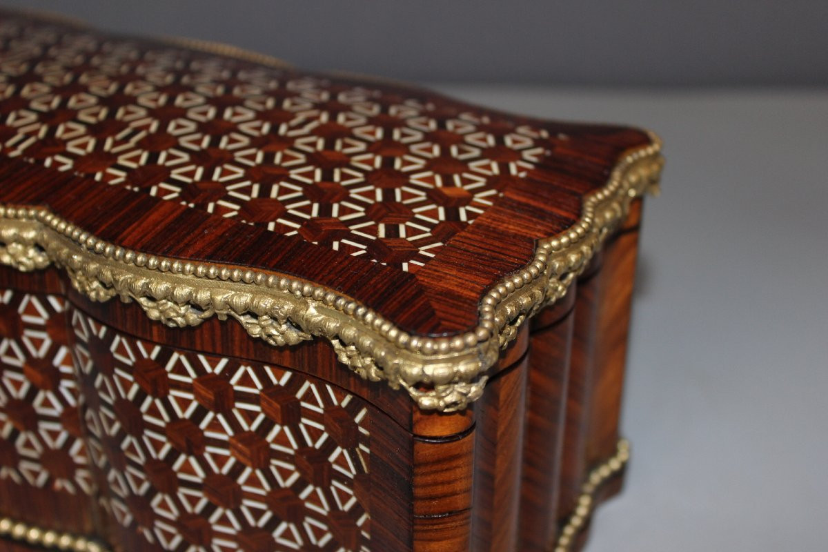 Coffret Napoléon III en palissandre et bronze vers 1880-photo-7